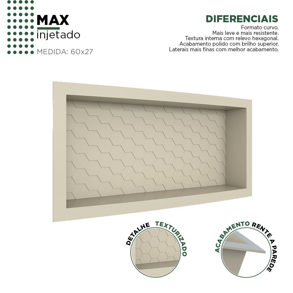 Nicho Para Banheiro 60x27x9.5 Termoplástico Cozimax Bege