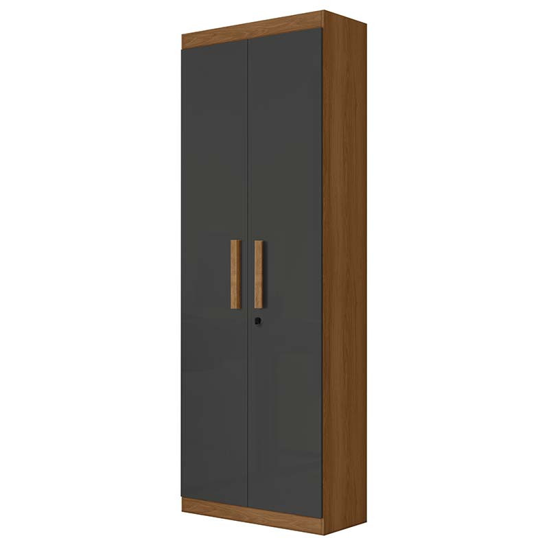 Organizador Multiuso Quarto Sala Escritório 2 Portas 204x70cm Delta Lukaliam Jequitiba/Chumbo