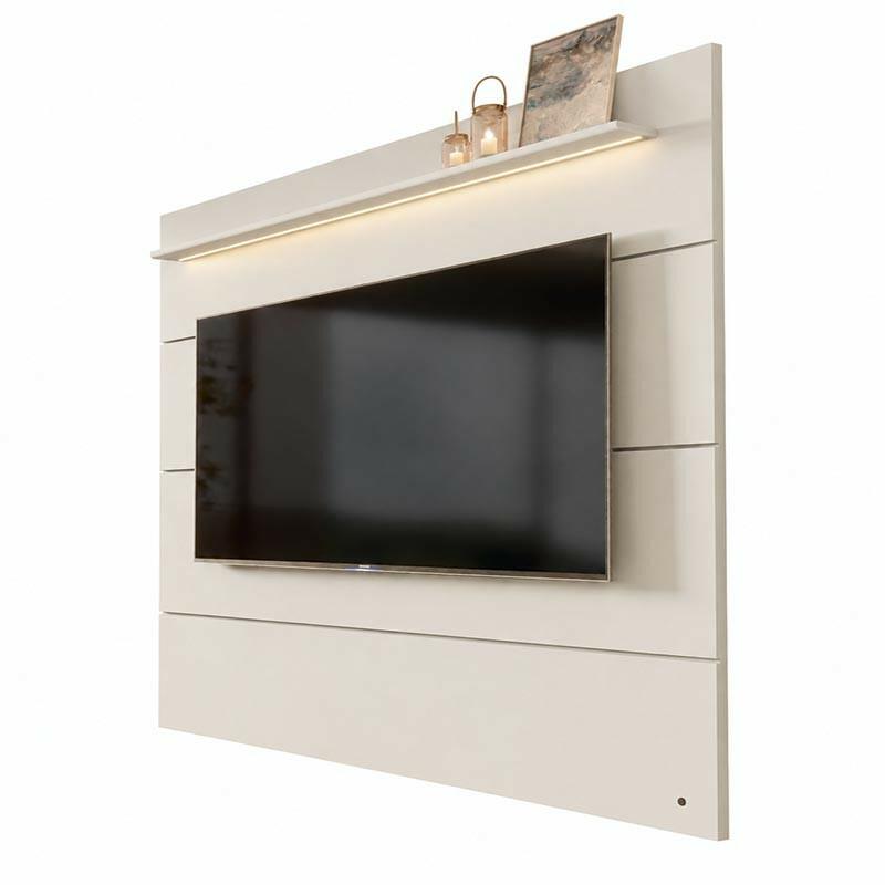 Painel Ripado Moderno Para TV 75¨ Com LED 180cm Bliss EDN 1.8 EDN Off White