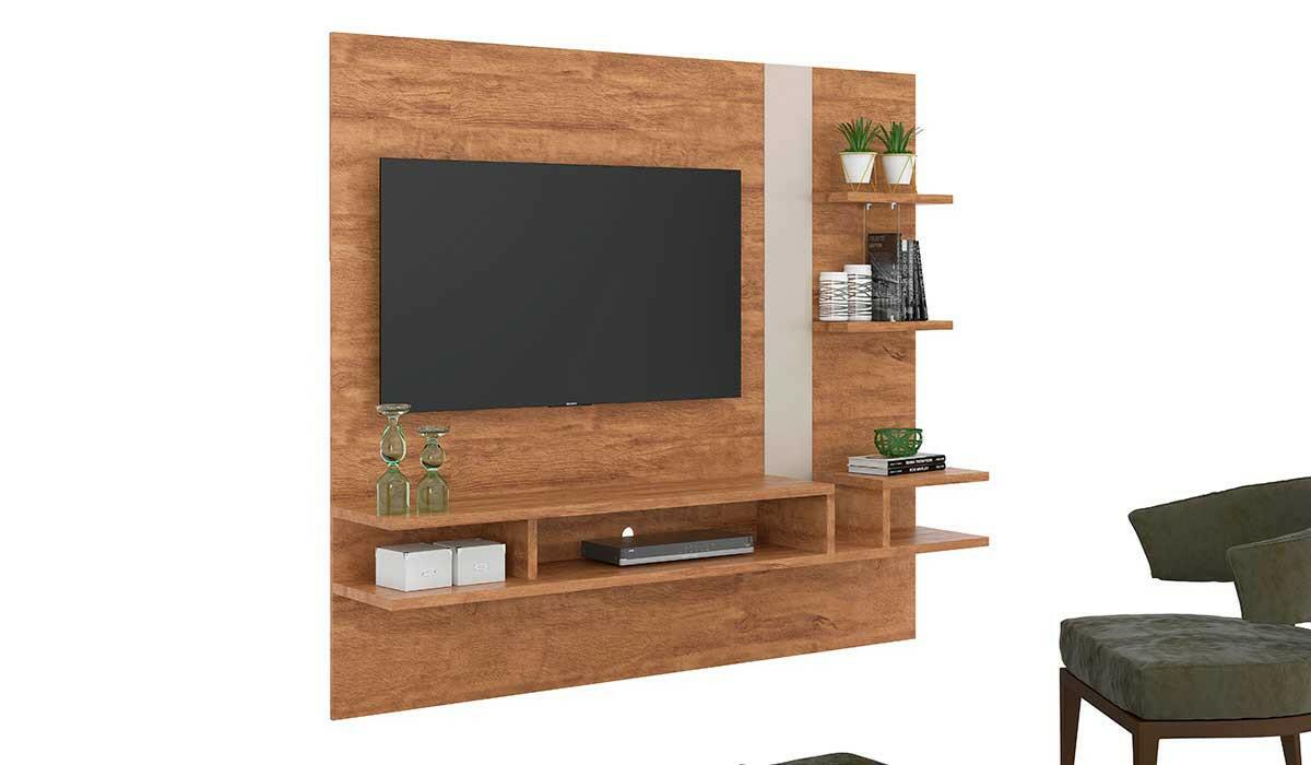 Painel Suspenso Para TV 50 Polegadas Cross 1.8 Lukaliam Amêndoa/Off White