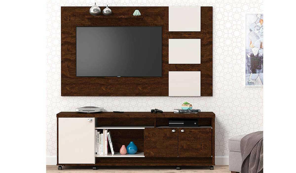 Painel Para TV 55 Polegadas Grécia 1.8 Lukaliam Noce/Off White