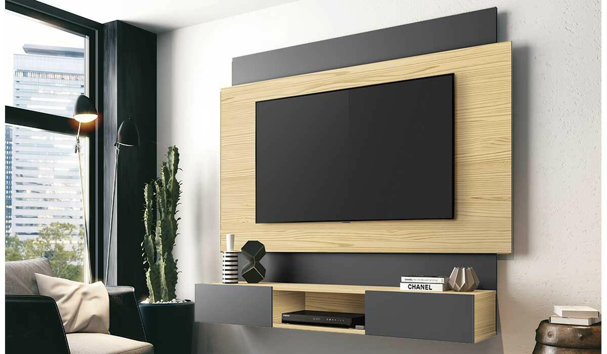 Painel Para TV até 55 Belize EDN Pinus/Grafite