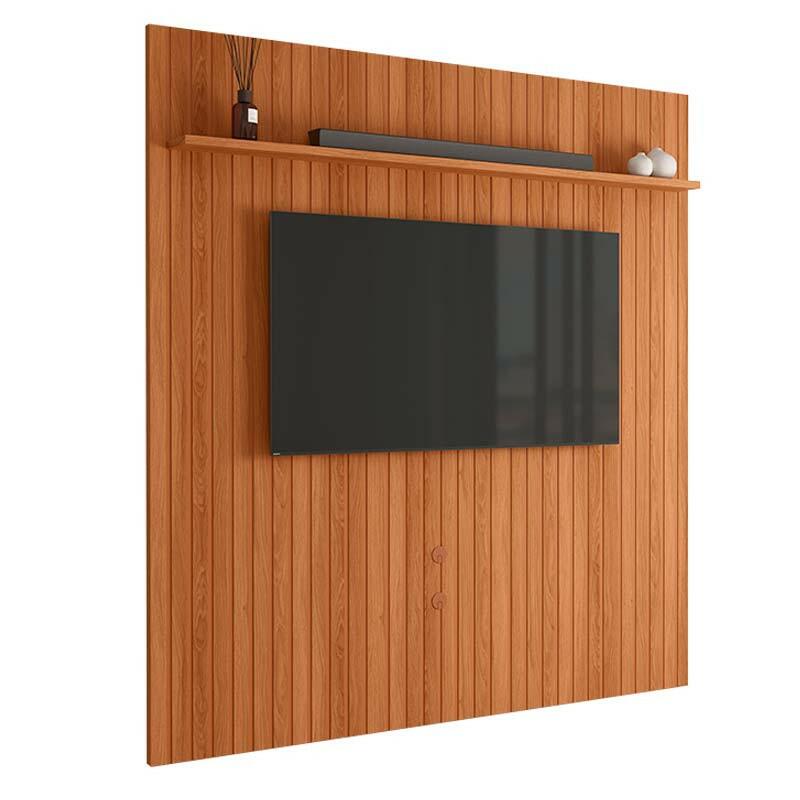 Painel Frisado 191x250cm Para TV 75 Polegadas Oslo Lukaliam Jequitiba