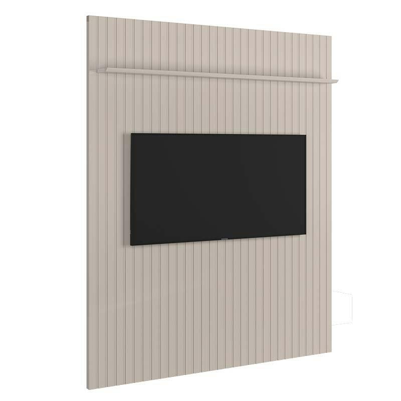 Painel Frisado 191x250cm Para TV 75 Polegadas Oslo Lukaliam Off White