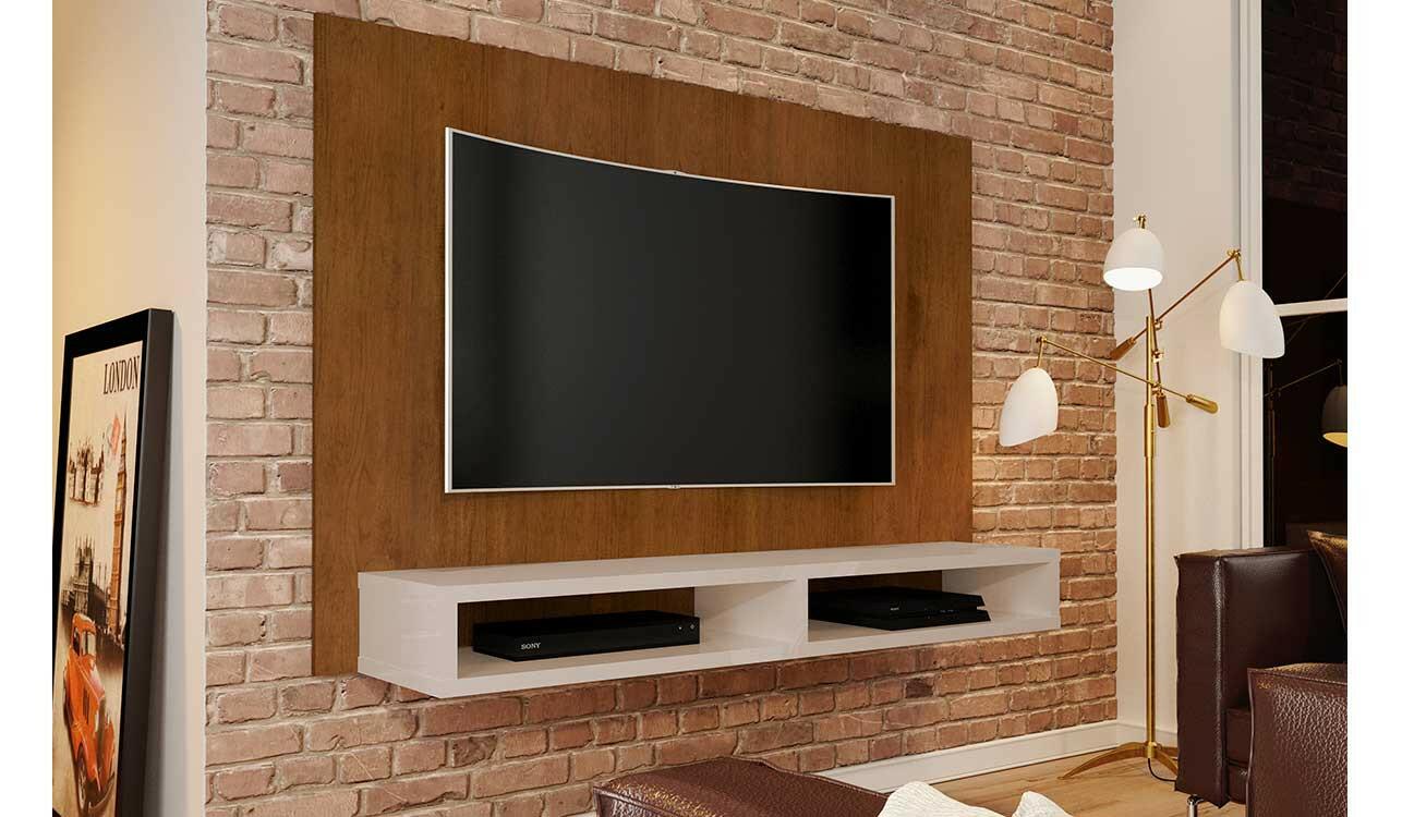 Painel Para TV 55 Polegadas 5006 JB Bechara Caramelo/Pérola