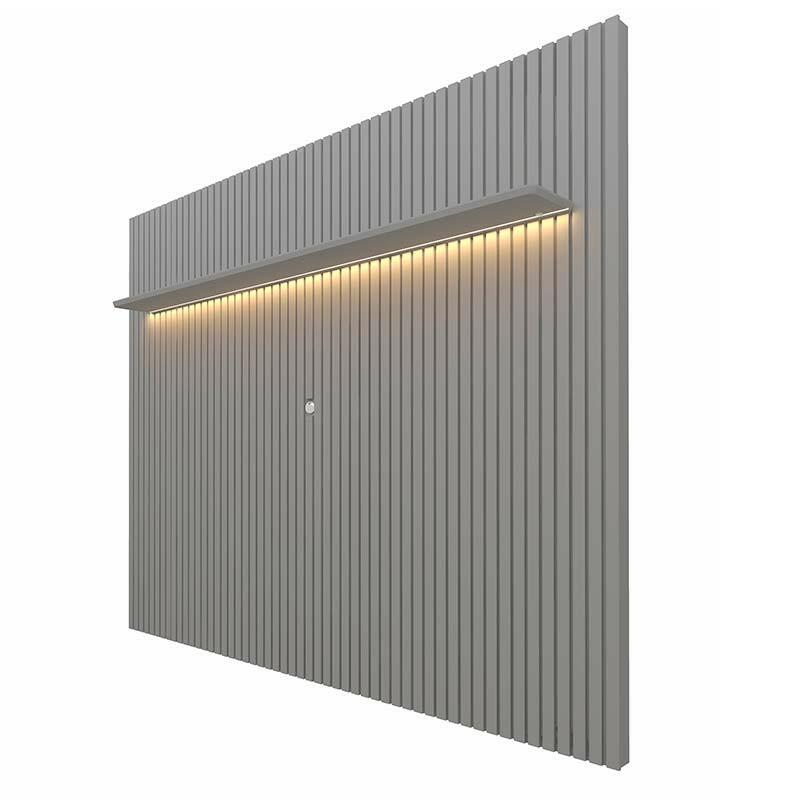 Painel Ripado 230x250 Com LED Para TV 85 Polegadas Nobre Gelius Cinza