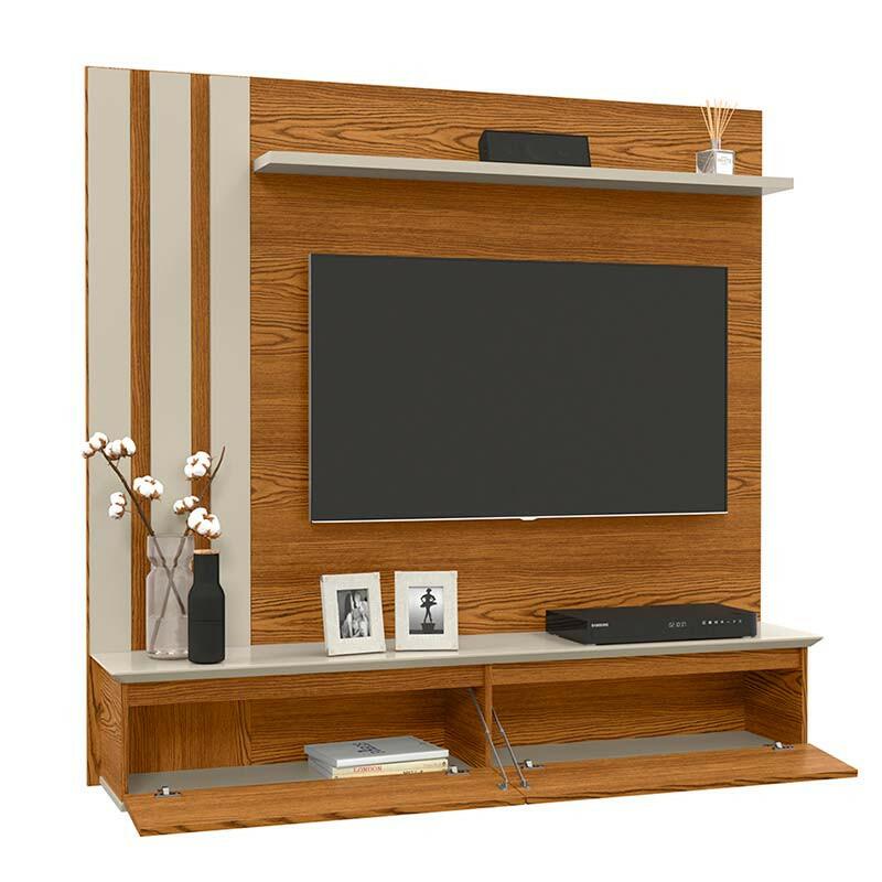 Painel Para TV 46 Polegadas 160cm Trend 1.6 Patrimar Cumaru/Off White