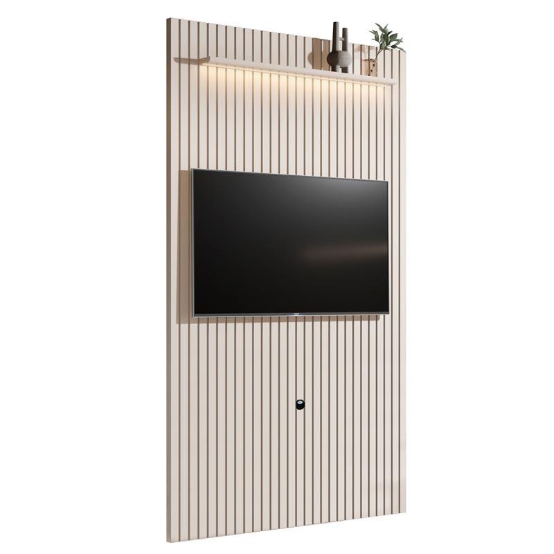 Painel Ripado 140cm Para TV até 55¨ Com LED Arbo 1.4 EDN Off White