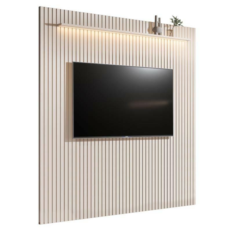 Painel Ripado 229cm Para TV até 85¨ Com LED Arbo 2.3 EDN Off White