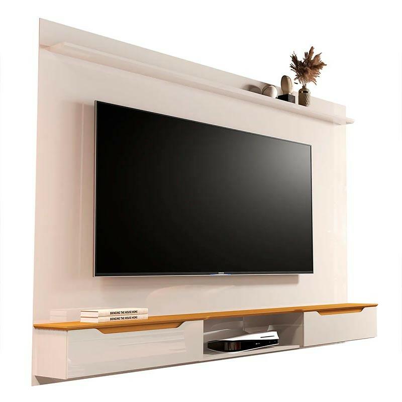 Painel Para TV 65 Polegadas 160cm Studio 1.6 EDN Off White/Cedro