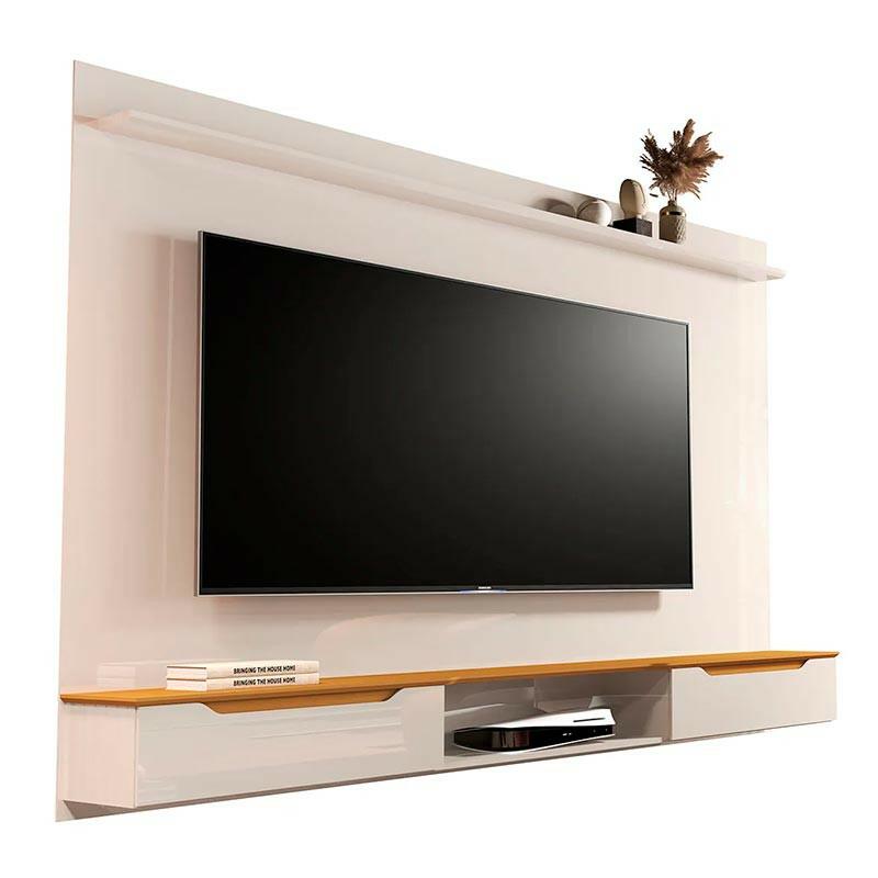 Painel Para TV 75 Polegadas 218cm Studio 2.2 EDN Off White/Cedro