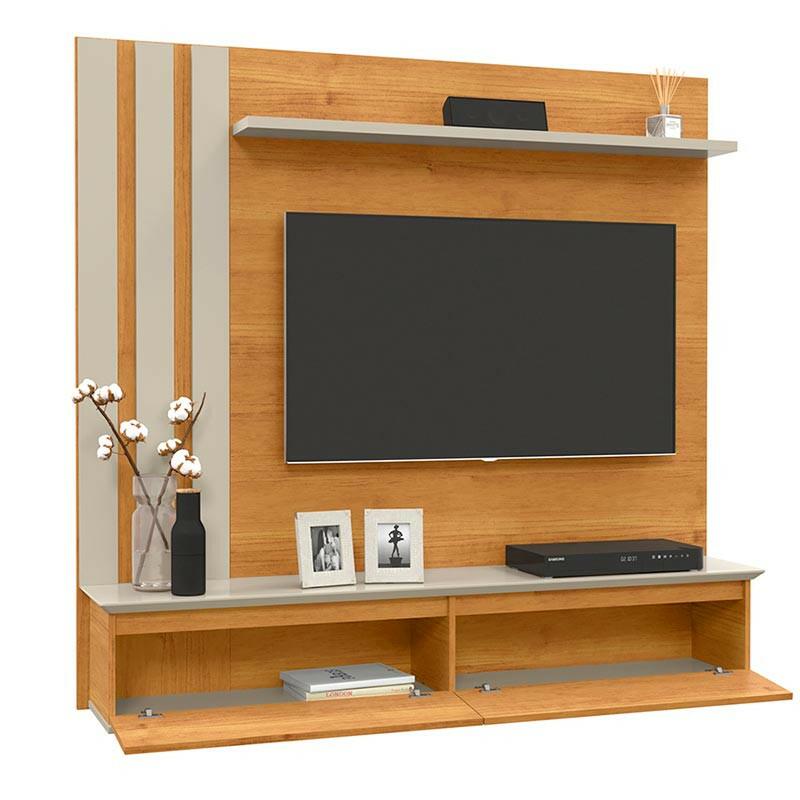 Painel Para TV 46 Polegadas 160cm Trend 1.6 Patrimar Cinamomo/Off White
