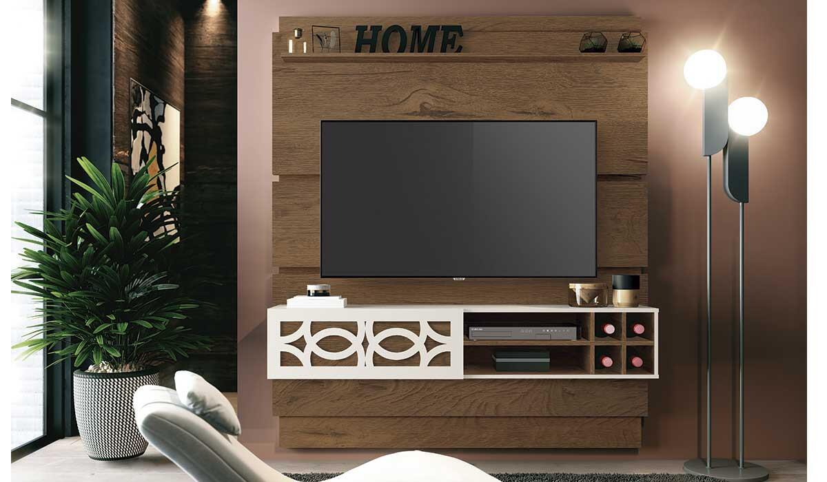 Painel Para TV até 60 Zurique EDN Naturale/Off White