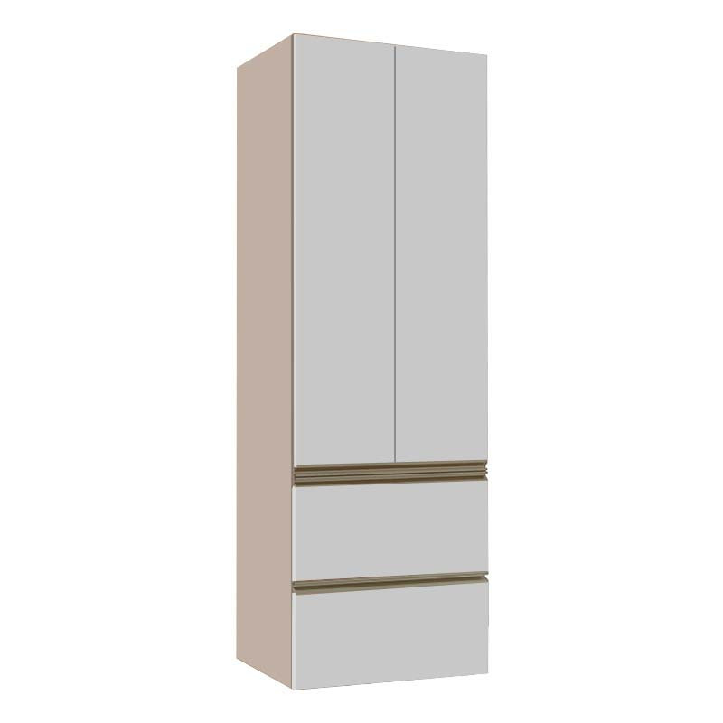 Módulo Paneleiro 172x70x56cm 2 Portas 2 Gavetas 100% MDF Cozinha Modulada Gold J Robel Fendi/Branco Matte