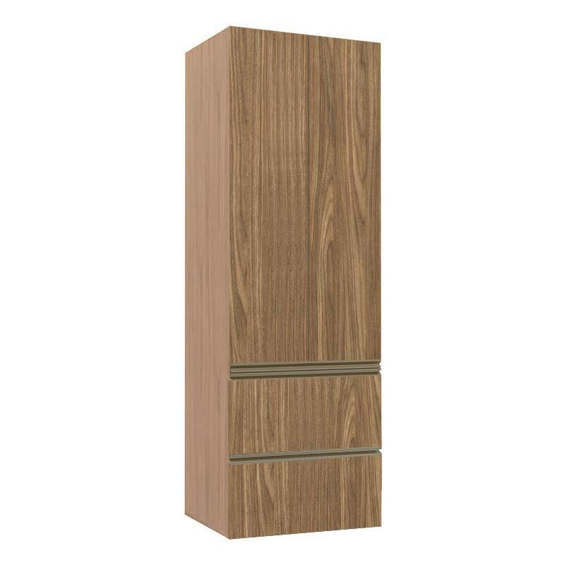 Módulo Paneleiro 172x70x56cm 2 Portas 2 Gavetas 100% MDF Cozinha Modulada Gold J Robel Hanover/Amendoeira BP