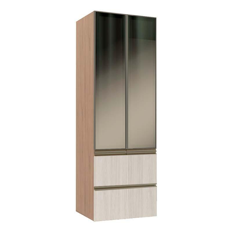 Módulo Paneleiro 172x70x56cm 2 Portas Vidro Reflecta 2 Gavetas 100% MDF Cozinha Modulada Gold J Robel Hanover/Aspen