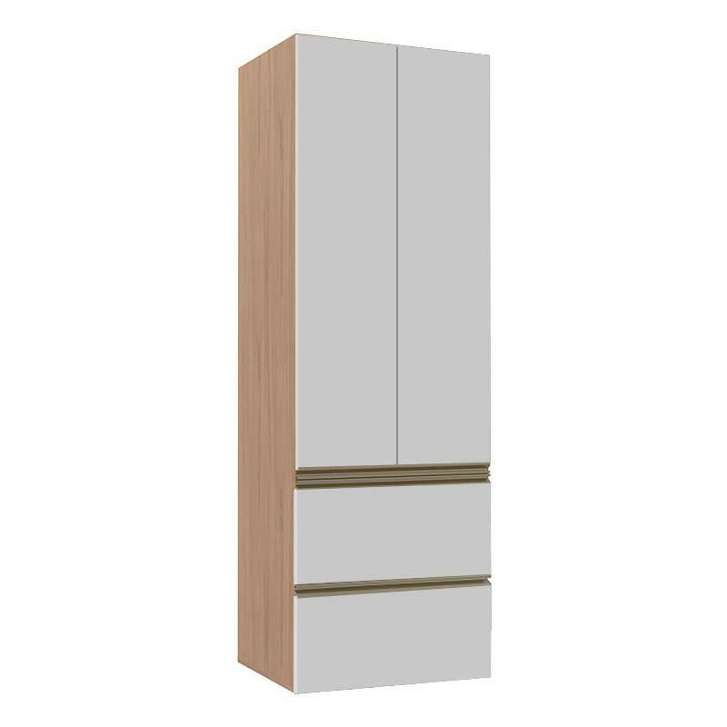 Módulo Paneleiro 172x70x56cm 2 Portas 2 Gavetas 100% MDF Cozinha Modulada Gold J Robel Hanover/Branco Matte