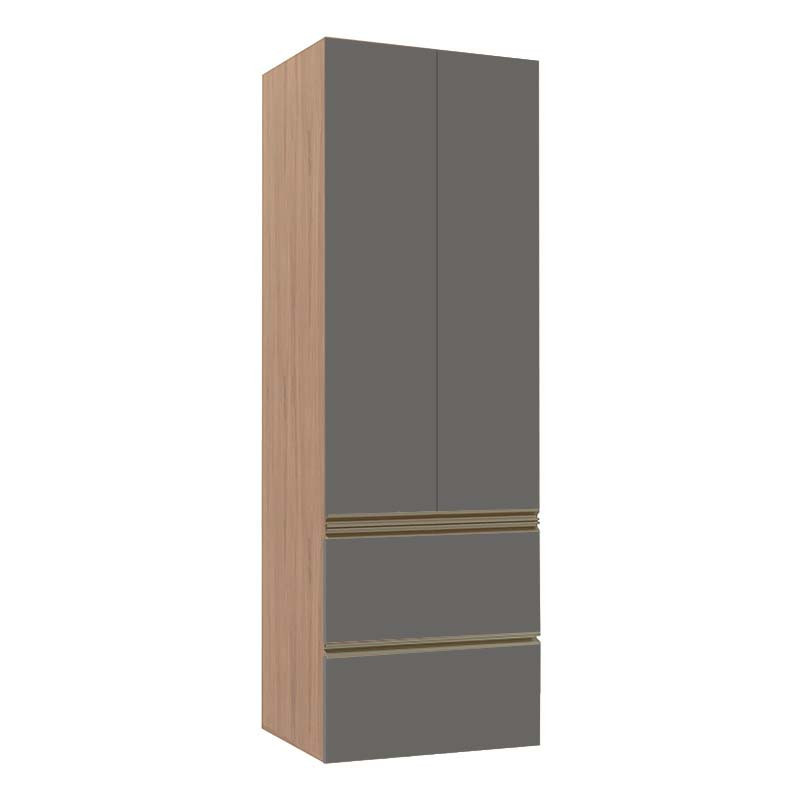 Módulo Paneleiro 172x70x56cm 2 Portas 2 Gavetas 100% MDF Cozinha Modulada Gold J Robel Hanover/Cinza Matte