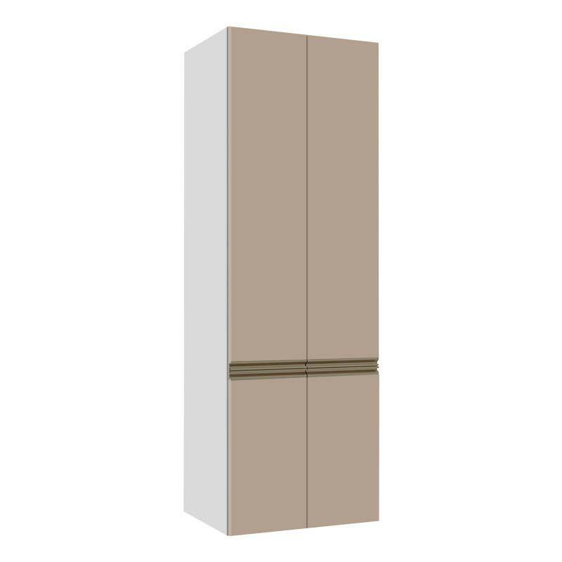 Módulo Paneleiro 70cm 4 Portas 208x70x56cm 100% MDF Cozinha Modulada Gold J Robel Branco/Fendi Matte