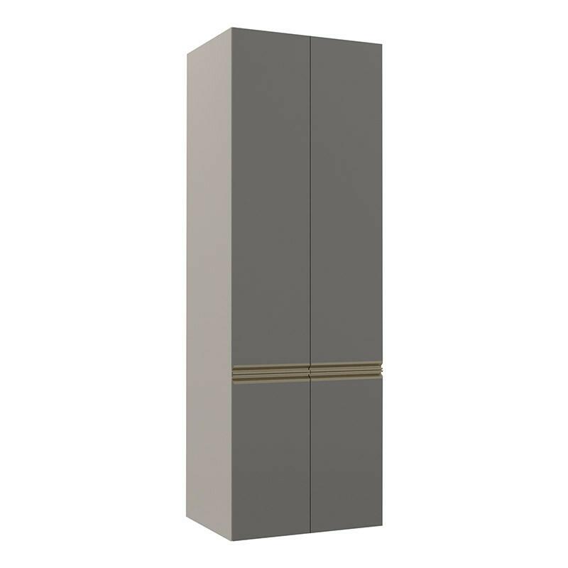 Módulo Paneleiro 70cm 4 Portas 100% MDF Cozinha Modulada Gold Robel Fendi/Cinza