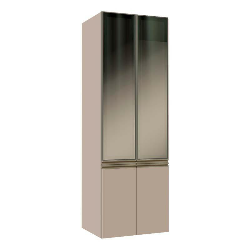 Módulo Paneleiro 70cm Vidro Reflecta 208x70x56cm 100% MDF Cozinha Modulada Gold J Robel Fendi/Fendi Matte