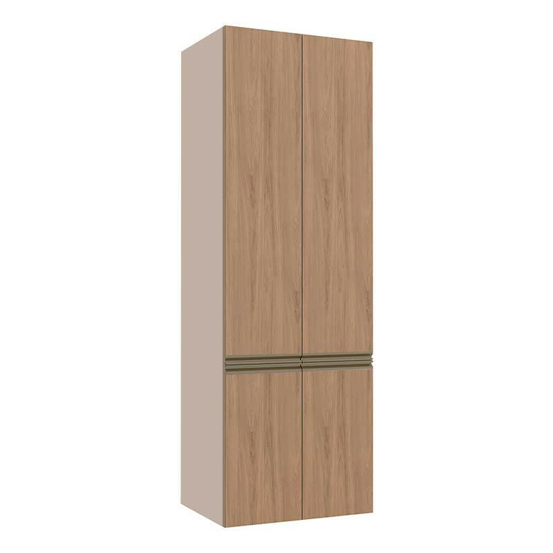 Módulo Paneleiro 70cm 4 Portas 208x70x56cm 100% MDF Cozinha Modulada Gold J Robel Fendi/Hanover