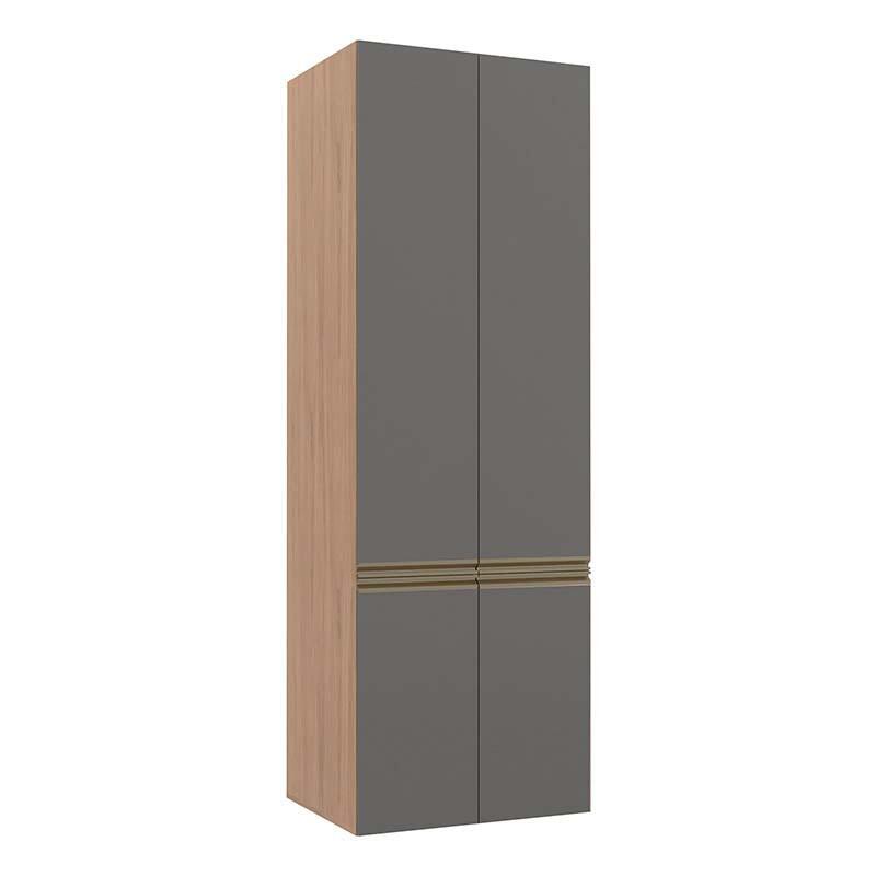 Módulo Paneleiro 70cm 4 Portas 208x70x56cm 100% MDF Cozinha Modulada Gold J Robel Hanover/Cinza Matte
