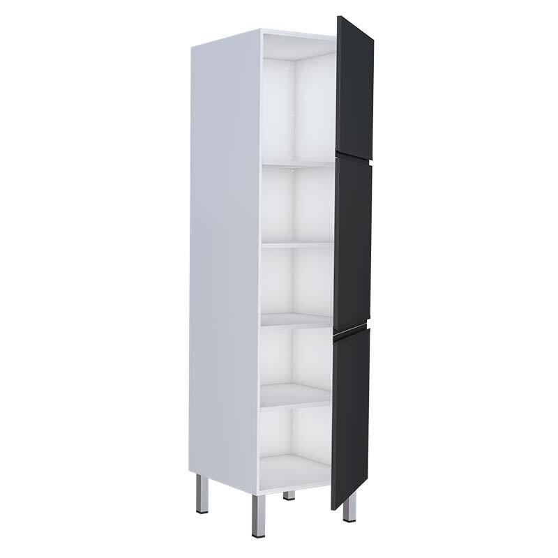 Paneleiro De Aço 60x214 Cozinha Gaia Cozimax Preto