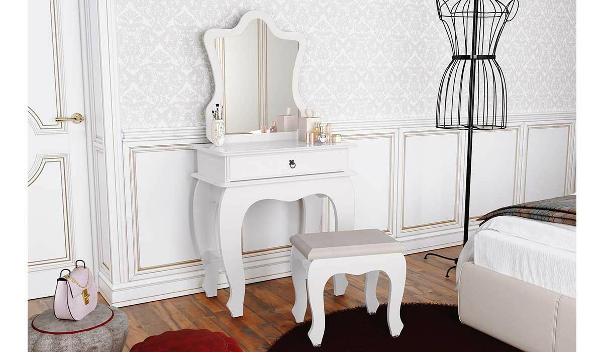 Penteadeira Infantil com Banqueta 150cm Baby 7200 JB Bechara Branco