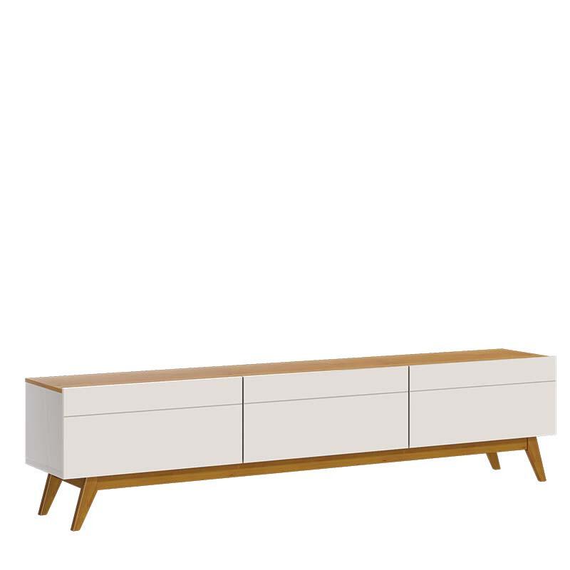 Rack Para Sala 3 Gavetas TV 75 Pol 218x53x40cm 3G 2.2 Classic Imcal Off White/Nature