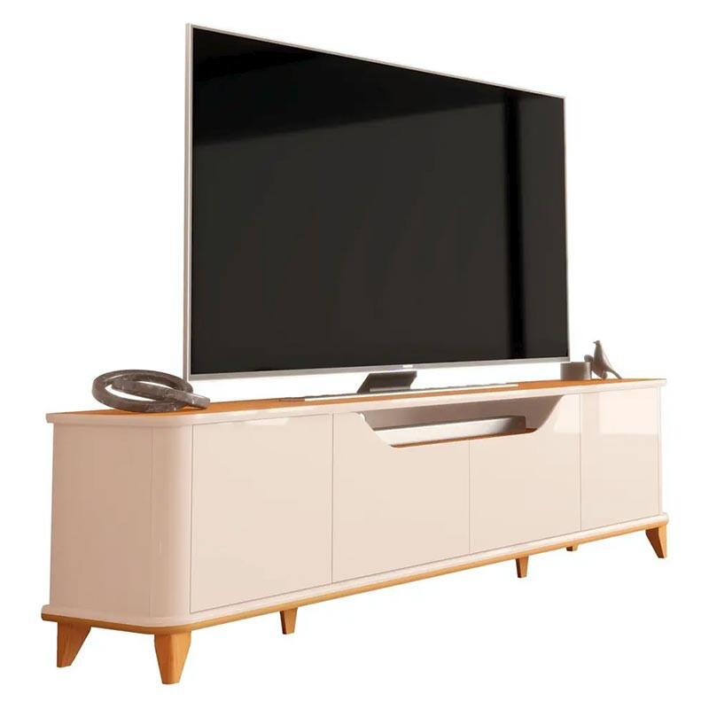 Rack Para Sala 200cm Para TV até 85¨ Aron 2.0 EDN Off White/Cedro