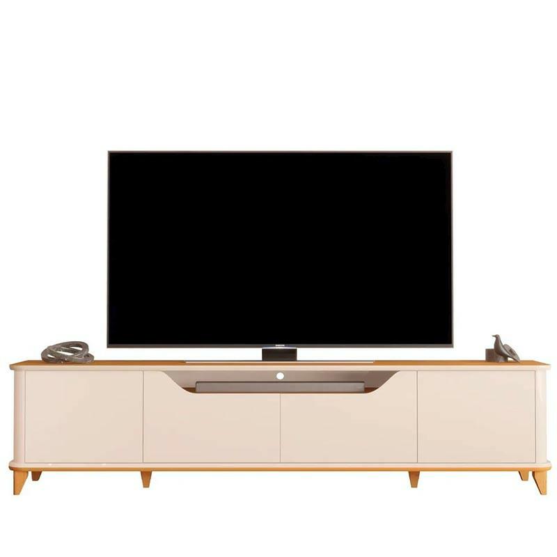 Rack Para Sala 240cm Para TV até 85¨ Aron 2.4 EDN Off White/Cedro