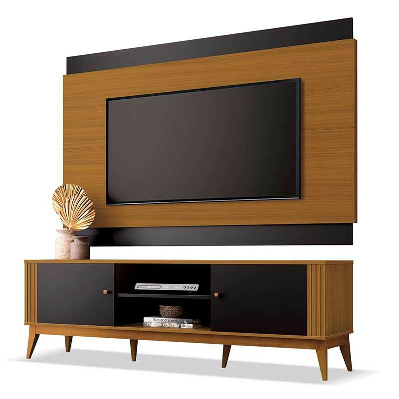 Rack Com Painel Legacy 160cm Para TV 60 Polegadas EDN Preto/Cedro