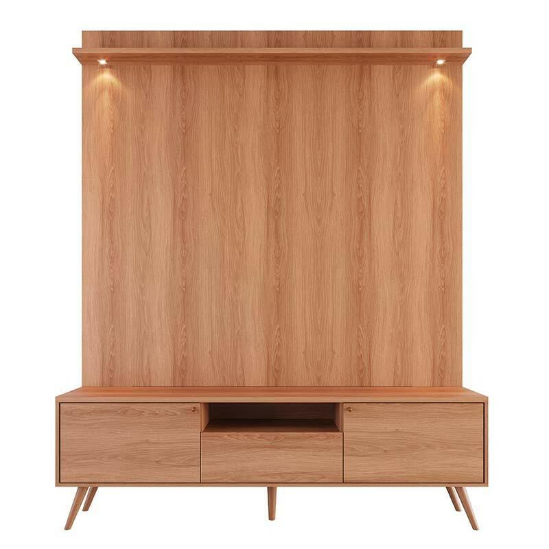 Rack Com Painel 183cm Para TV 70 Polegadas River 1.83 Lukaliam Jequitiba