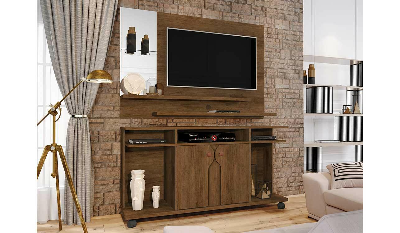 Painel Para TV 42 com Espelho 5008 JB Bechara Canela