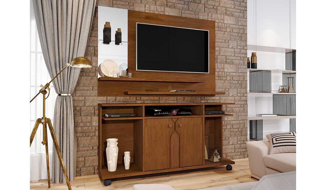 Painel Para TV 42 com Espelho 5008 JB Bechara Caramelo