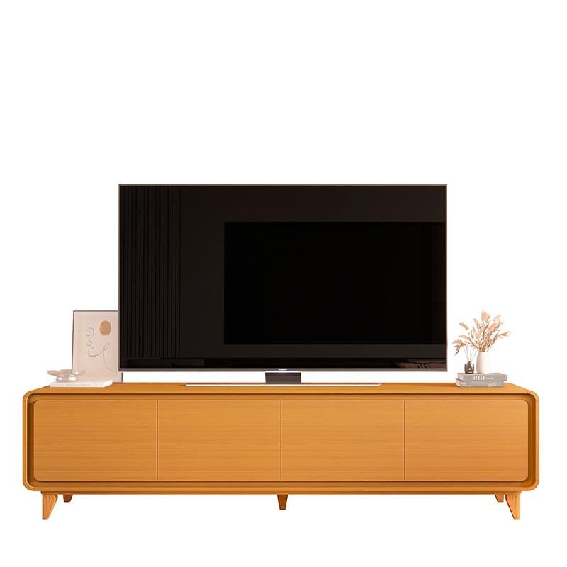 Rack Canto Arredondado 218cm Para TV 85¨ 4 Portas Liv 2.2 EDN Cedro