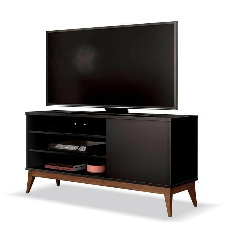 Rack Pequeno 116cm Retrô Para TV 42 Polegadas Vinci EDN Preto