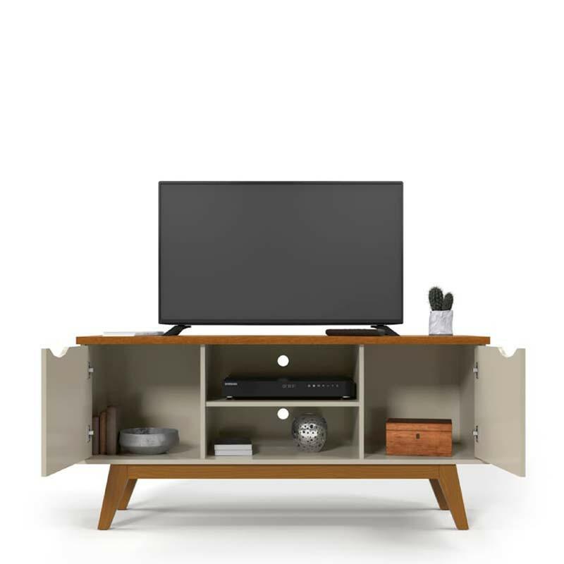 Rack Para TV Sala 55 Polegadas 140cm Prism 1.4 Patrimar Off White/Cumaru