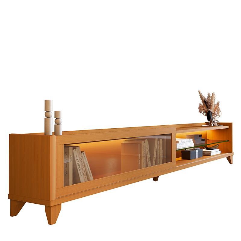 Rack Moderno Com LED 260cm Para TV 85¨ Vellaro 2.6 EDN Cedro