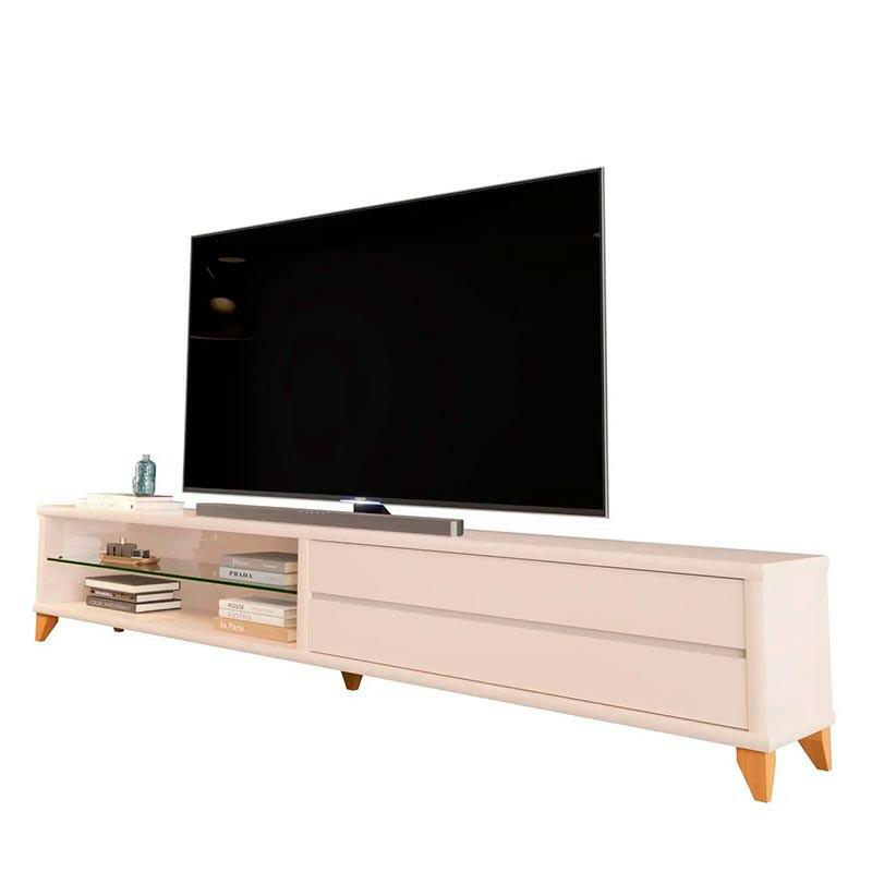Rack Moderno Sala 260cm Para TV 85¨ Vigo 2.6 EDN Off White