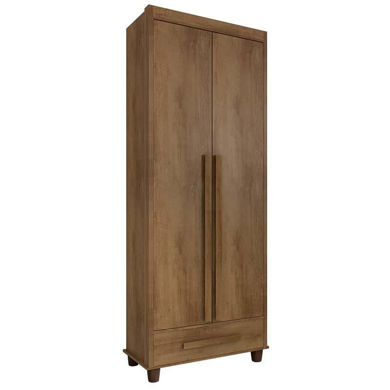 Guarda Roupa Pequeno 85cm Solteiro 2 Portas Dubai RV Móveis Cinamomo