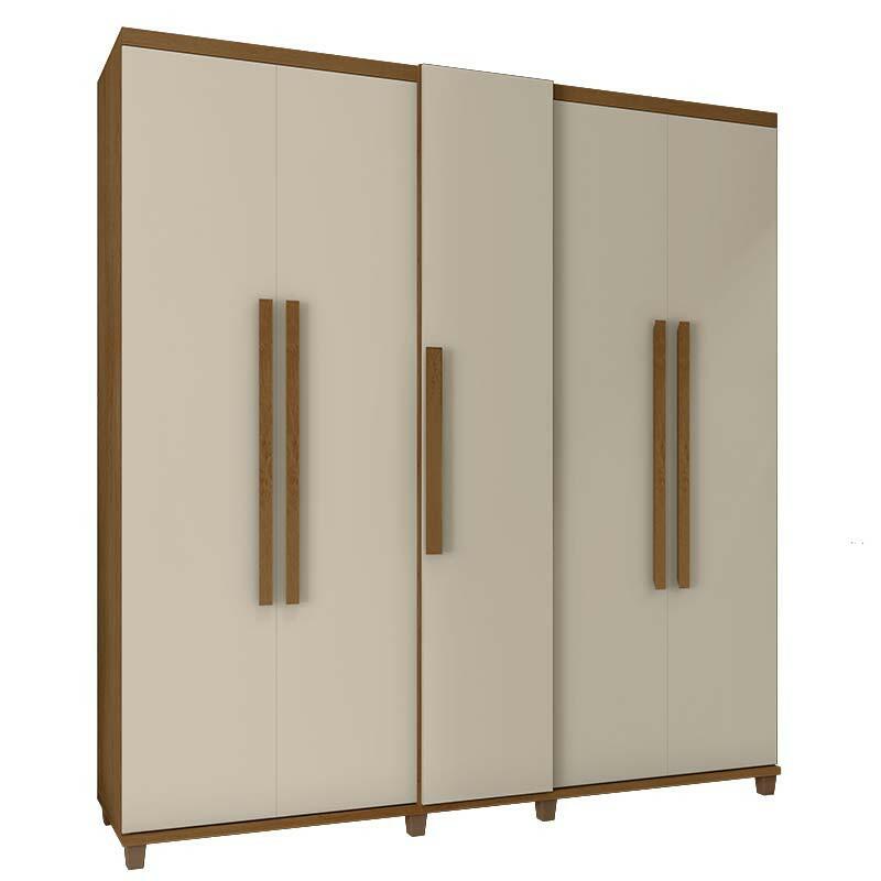 Guarda Roupa Casal 228cm 5 Portas Munique RV Móveis Cinamomo/Off White