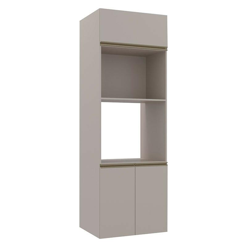 Módulo Torre Micro-Ondas Forno 70cm x 208cm 100% MDF  Cozinha Modulada Gold Robel Fendi/Fendi