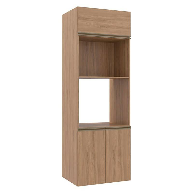 Módulo Torre Quente Micro-Ondas e Forno 208x70x56cm 100% MDF Cozinha Modulada Gold J Robel Hanover/Hanover