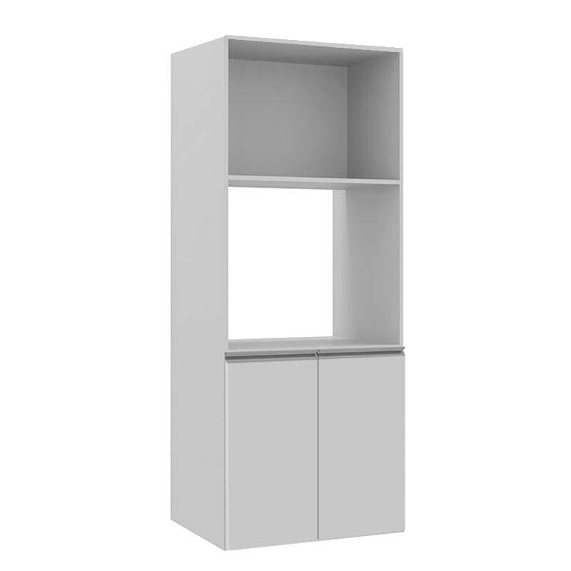 Módulo Torre Quente Micro-Ondas e Forno 172x70x56cm 100% MDF Cozinha Modulada Gold J Robel Branco/Branco Matte