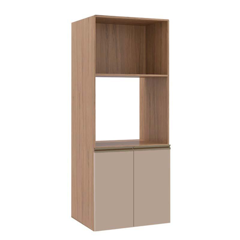 Módulo Torre Quente Micro-Ondas e Forno 172x70x56cm 100% MDF Cozinha Modulada Gold J Robel Hanover/Fendi Matte