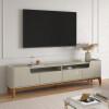 Rack com 180cm Cantos Arredondados 4 portas Para Tv 75 Flip 1.8 Patrimar Off White