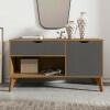 Aparador Buffet Organizador Retro 108cm Zafira RV Móveis Cinamomo/Grafite