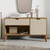 Aparador Buffet Organizador Retro 108cm Zafira RV Móveis Cinamomo/Off White